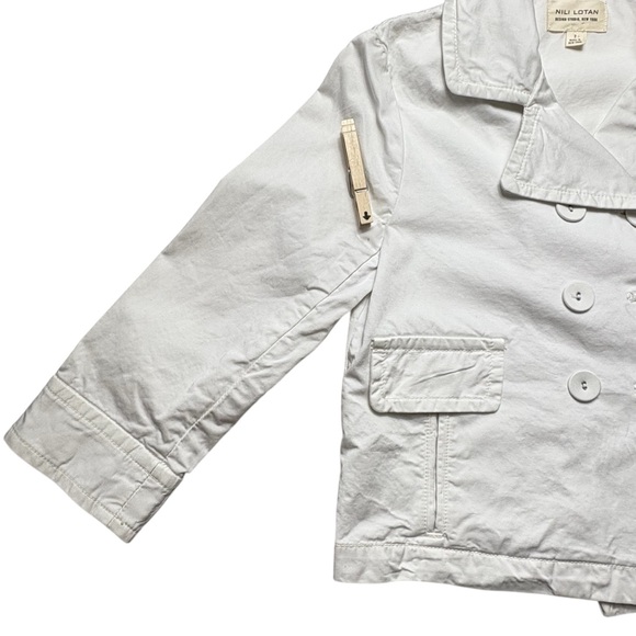NILI LOTAN Cropped Cotton Ira Jacket Size 2 PFD Condensed 3/4 Sleeve Eggshell - Picture 4 of 13